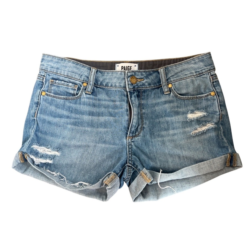 PAIGE Jimmy Jimmy Women's Size 27‎ Blue Denim Cuffed Jean Shorts